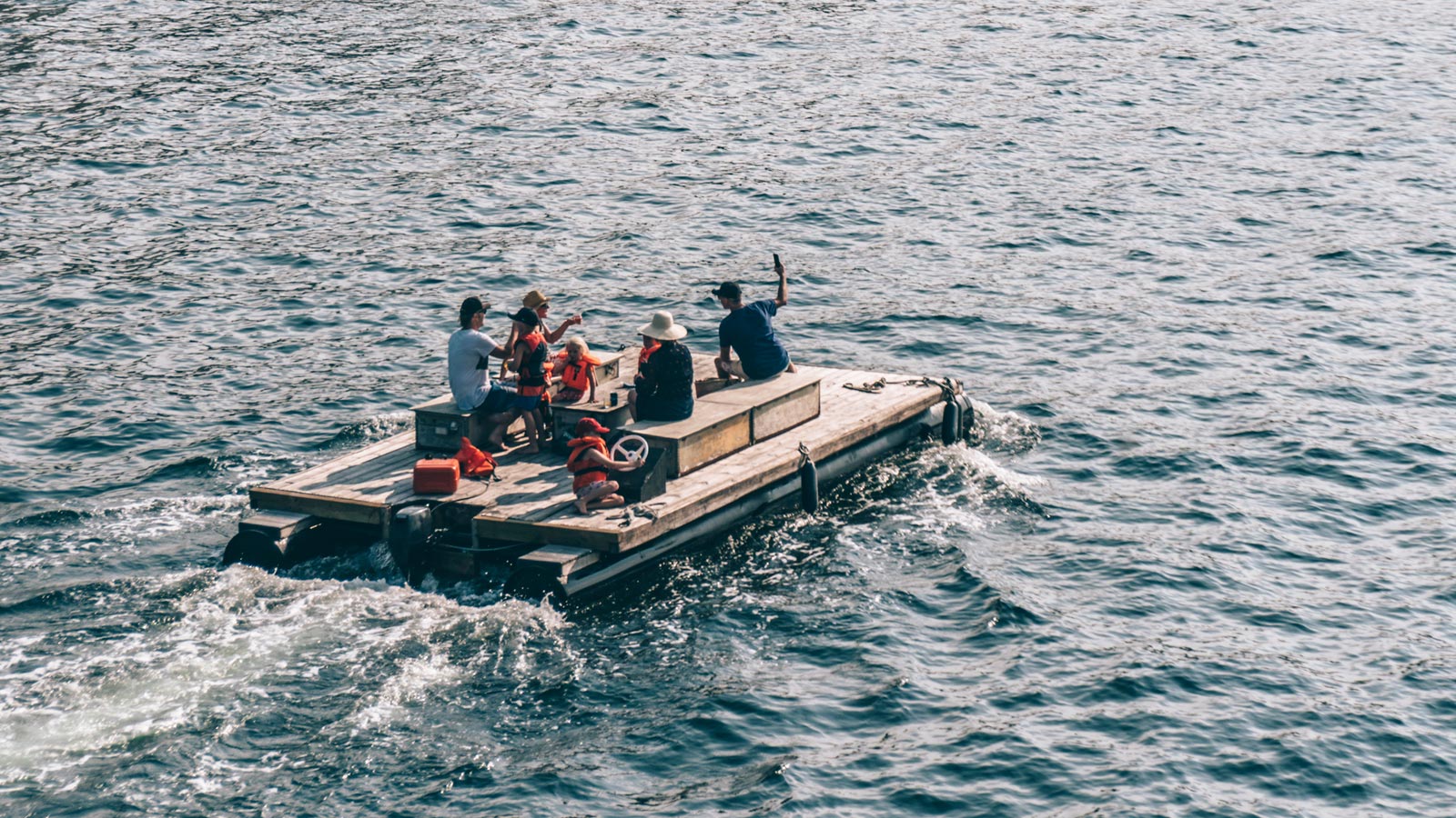 Family on a raft in Copenhagen Harbour | Sebastian Himmelstrup