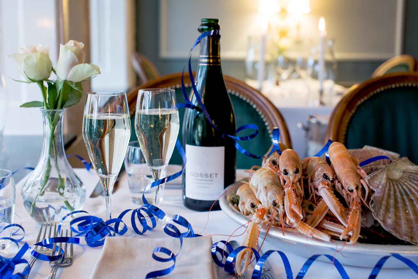 New Year's Eve dinner at Krogs Fiskerestaurant in Copenhagen