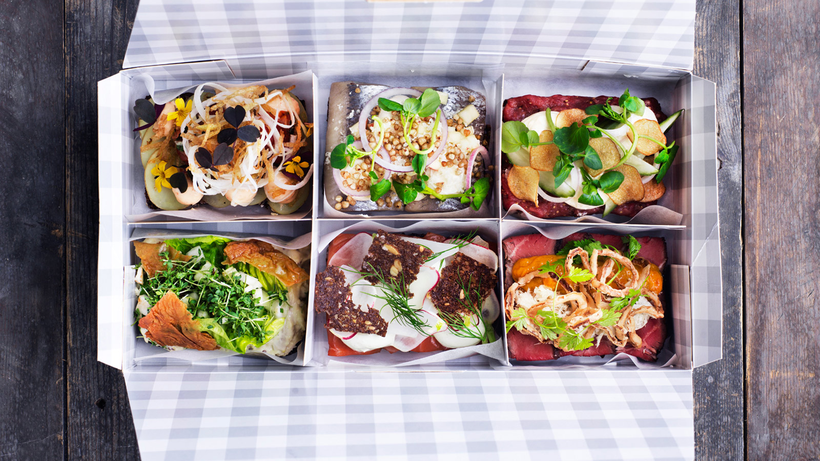 Smørrebrød som take away hos Aamanns Deli og Take Away