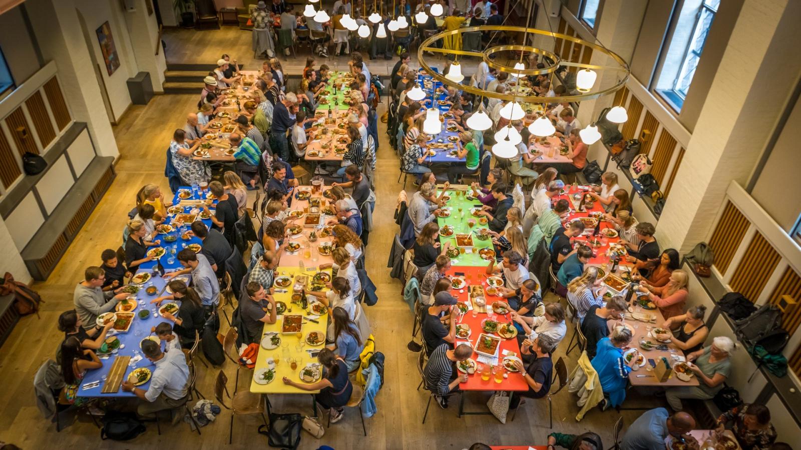 Communal dining at Absalon