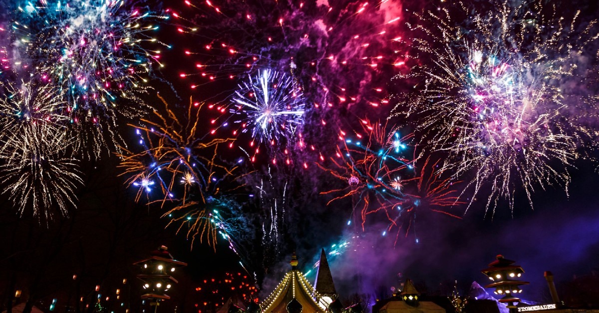 New Year Fireworks in Tivoli Gardens