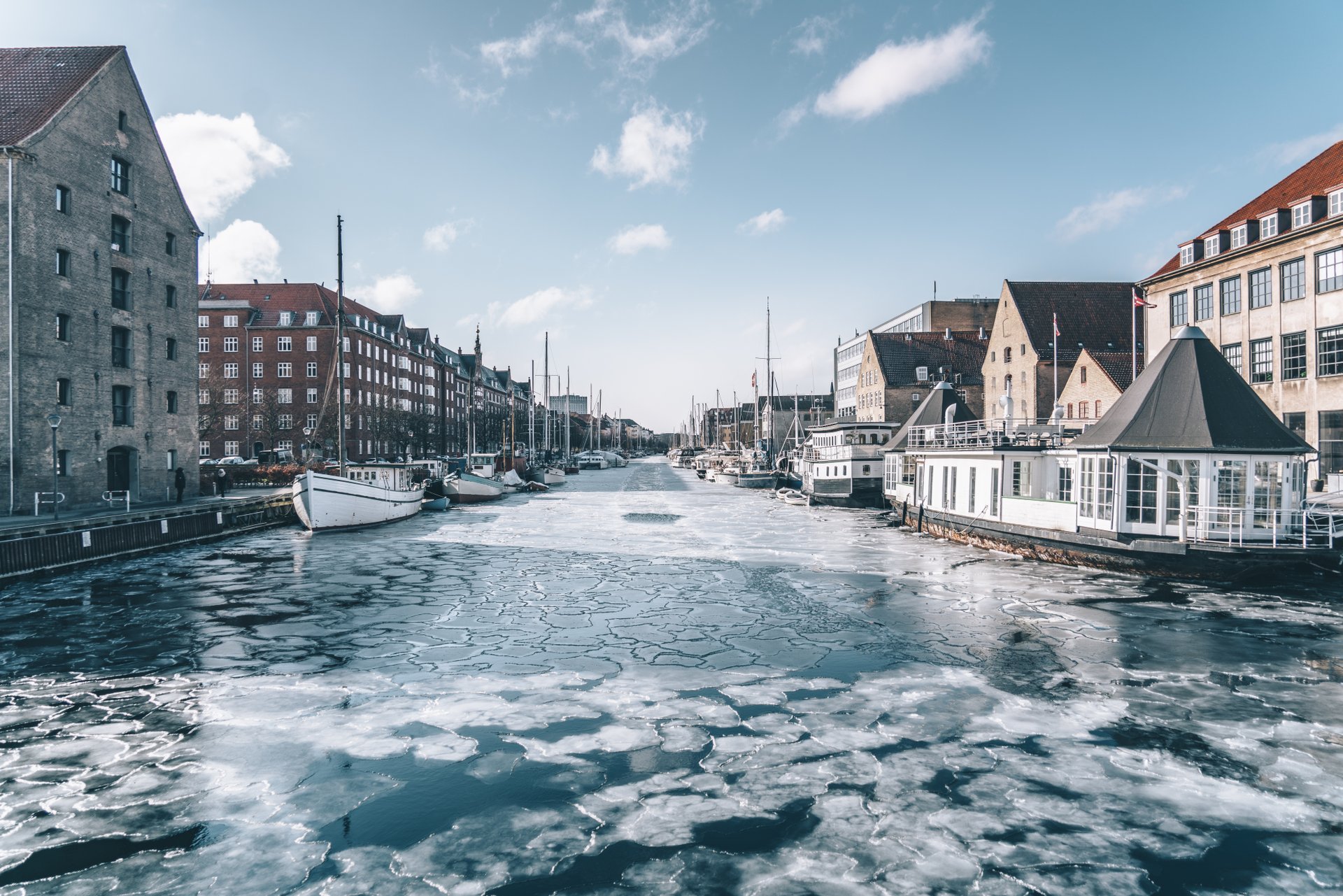 Frozen canals in Copenhagen