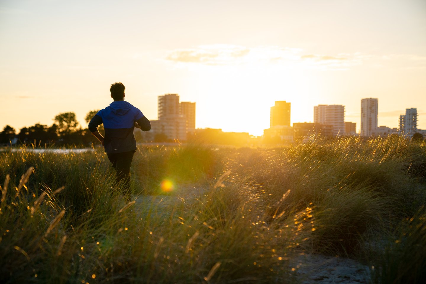 Running into the sunset
