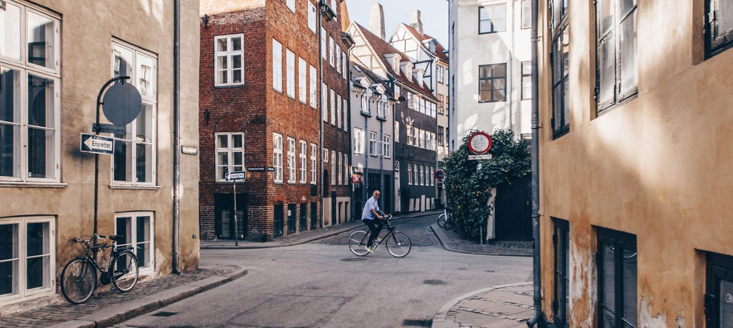 Biking in central Copenhagen