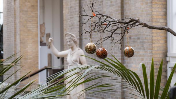 Christmas decorations at The Winter Garden at The Glyptotek. 