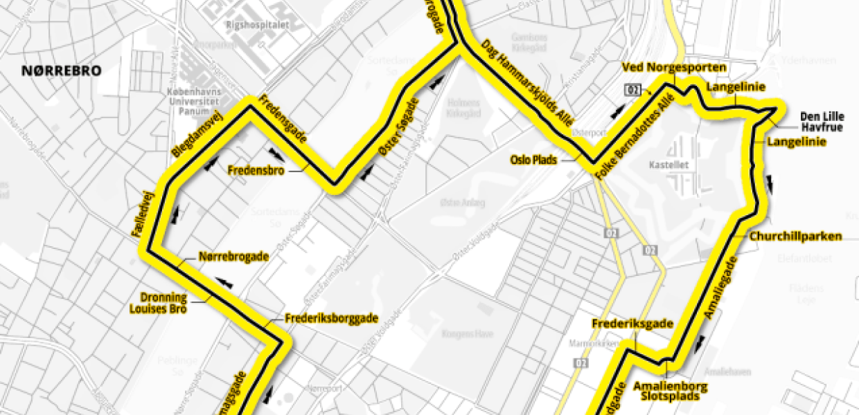 Grand Départ Map - Copenhagen 2022