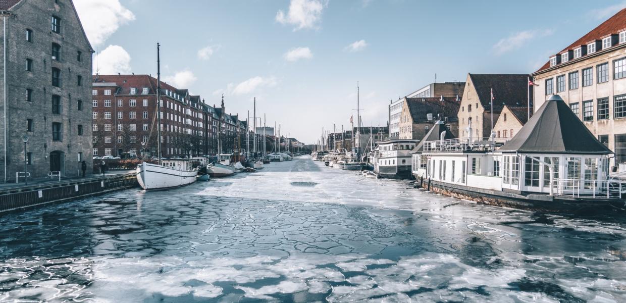 Frozen canals in Copenhagen