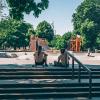 Skaters in Fælledparken in Copenhagen's Østerbro neighbourhood