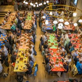 Communal dining at Absalon