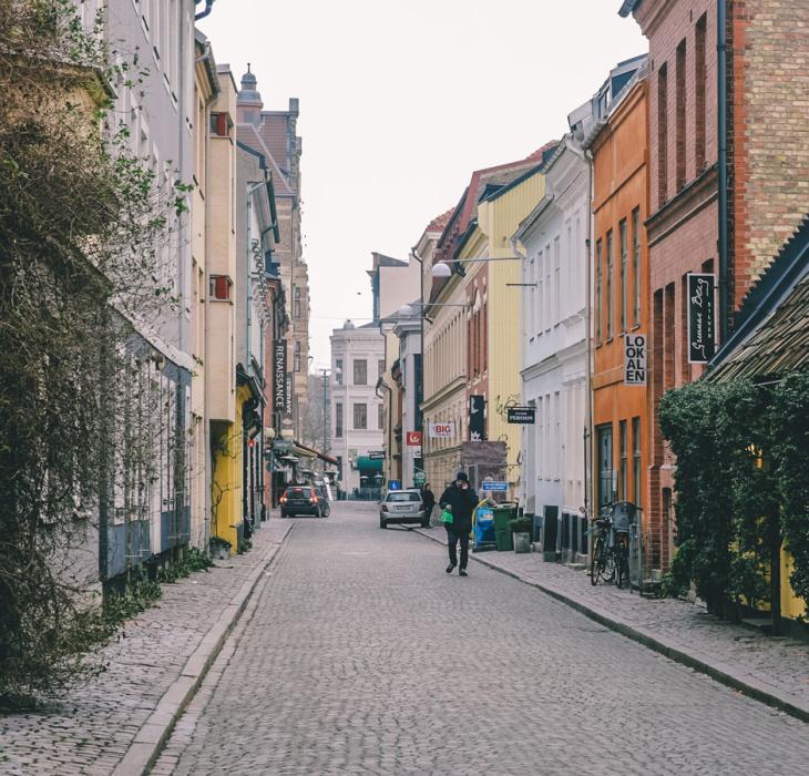 Cobblestone streets in Swedish Malmö close to Copenhagen