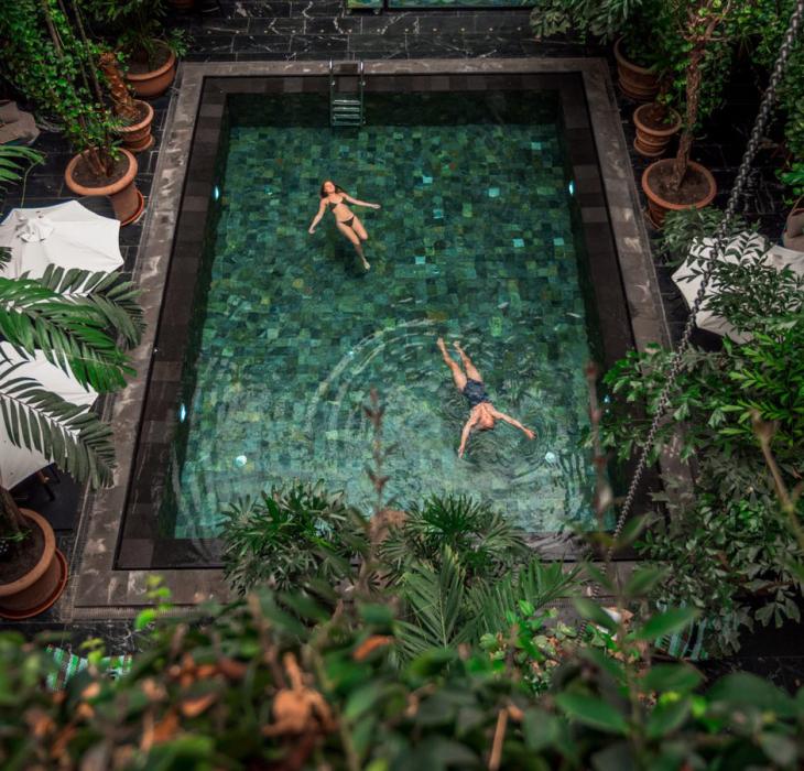 Enjoy the indoor pool at the beautiful Hotel Manon Les Suites